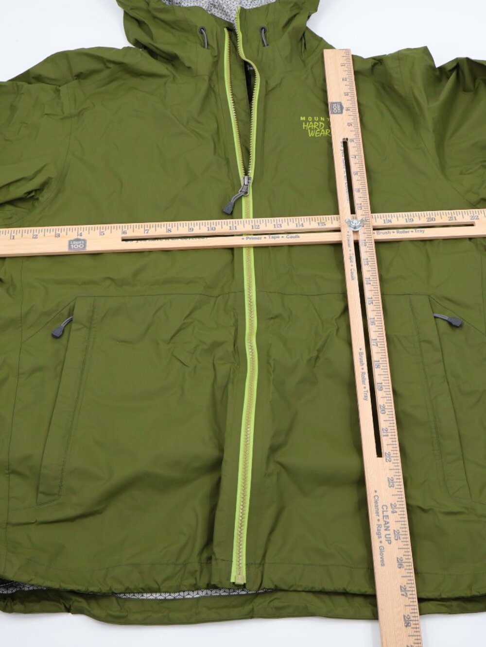 Mountain Hardwear Windbreaker Jacket Mens Large Olive Green Hooded Full Zip - Picture 4 of 6